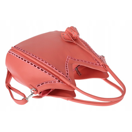 Torebka Damska kuferek shopper elegancka pojemna modna torba MC602 Różowa