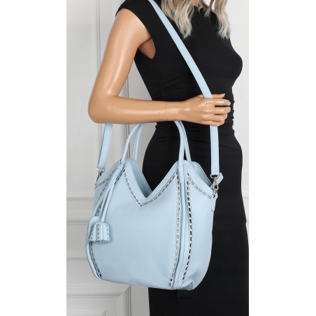 Torebka Damska kuferek shopper elegancka pojemna duża torba MC602 Niebieska