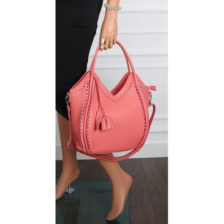 Torebka Damska kuferek shopper elegancka pojemna modna torba MC602 Różowa