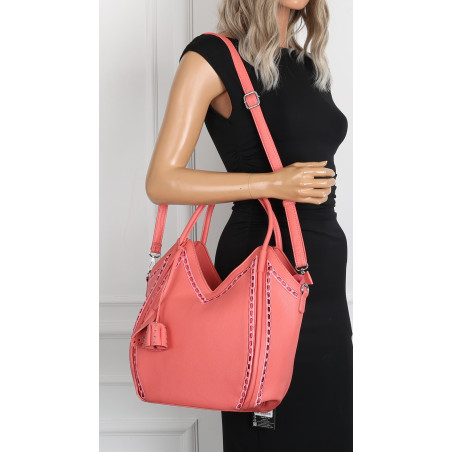 Torebka Damska kuferek shopper elegancka pojemna modna torba MC602 Różowa