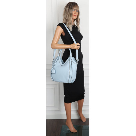 Torebka Damska kuferek shopper elegancka pojemna duża torba MC602 Niebieska