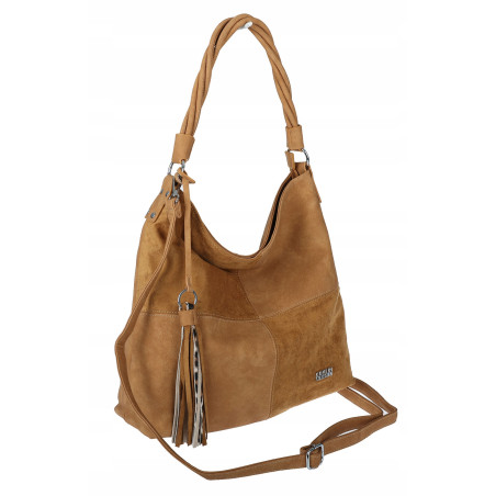 Torebka Damska Listonoszka Shopper Duża Torba na Ramię Worek 0841 Brązowa