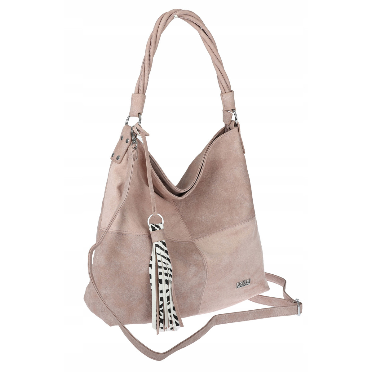 Torebka Damska Listonoszka Shopper Duża A4 Torba na Ramię Worek 0841 Różowa