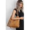Torebka Damska Listonoszka Shopper Duża Torba na Ramię Worek 0841 Brązowa