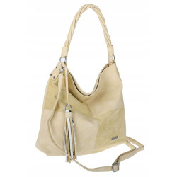 Torebka Damska Listonoszka Shopper Duża A4 Torba na Ramię Worek 0841 Żółta