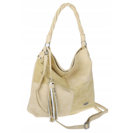 Torebka Damska Listonoszka Shopper Duża A4 Torba na Ramię Worek 0841 Żółta