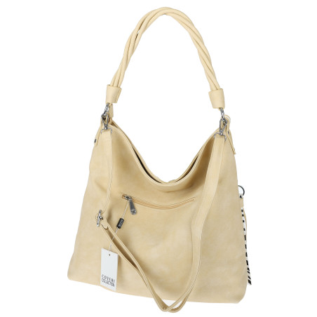 Torebka Damska Listonoszka Shopper Duża A4 Torba na Ramię Worek 0841 Żółta