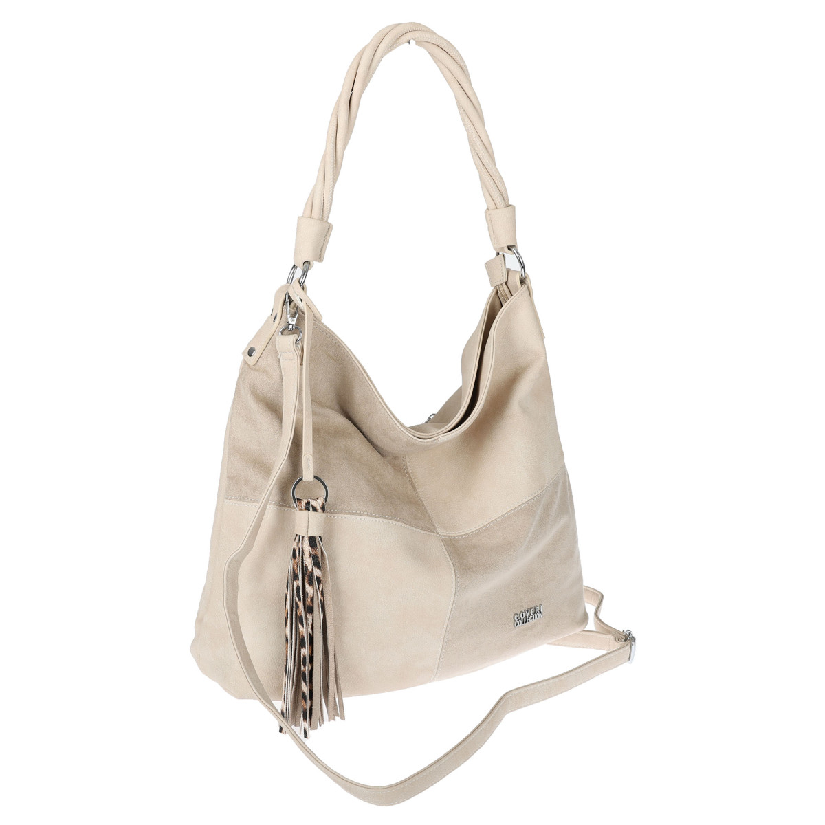 Torebka Damska Listonoszka Shopper Duża A4 Torba na Ramię Worek 0841 Beżowa