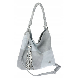 Torebka Damska Listonoszka Shopper Duża Torba na Ramię Worek 0841 Niebieska