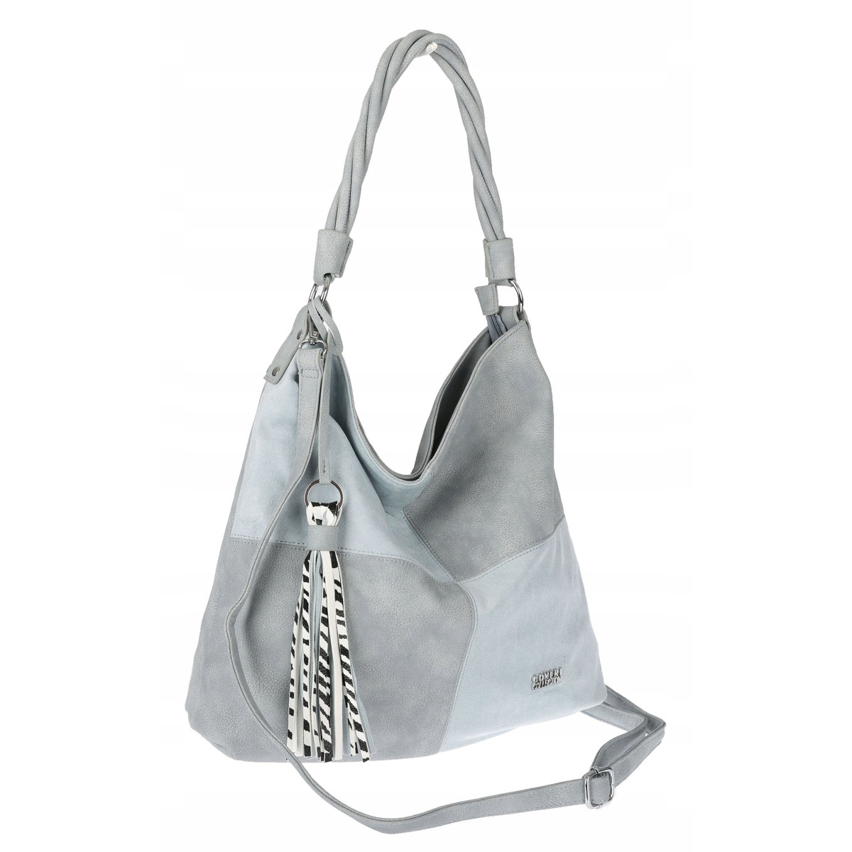 Torebka Damska Listonoszka Shopper Duża Torba na Ramię Worek 0841 Niebieska