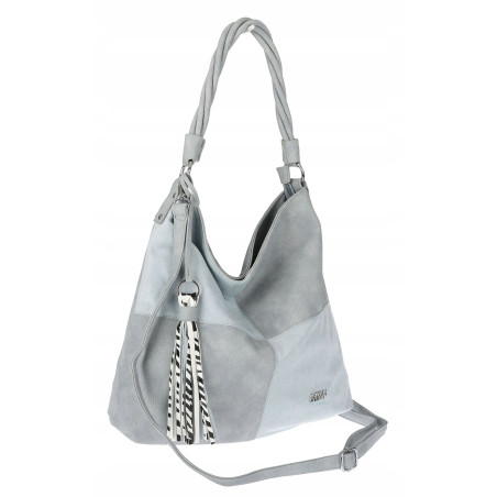 Torebka Damska Listonoszka Shopper Duża Torba na Ramię Worek 0841 Niebieska