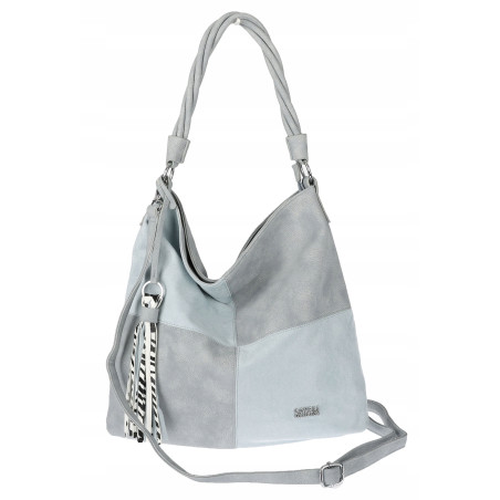 Torebka Damska Listonoszka Shopper Duża Torba na Ramię Worek 0841 Niebieska