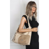 Torebka Damska Listonoszka Shopper Duża A4 Torba na Ramię Worek 0841 Beżowa