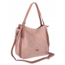 Torebka Damska Listonoszka Modna Duża A4 Torba Shopper Worek 6702 Różowa