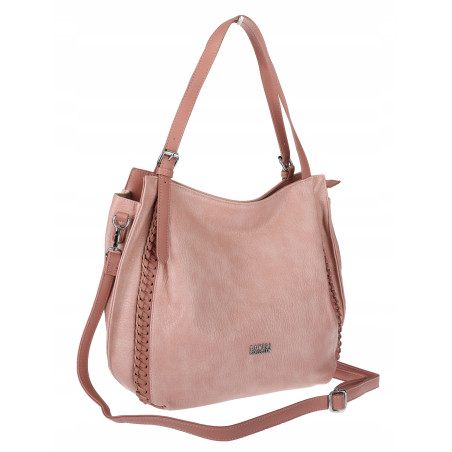 Torebka Damska Listonoszka Modna Duża A4 Torba Shopper Worek 6702 Różowa