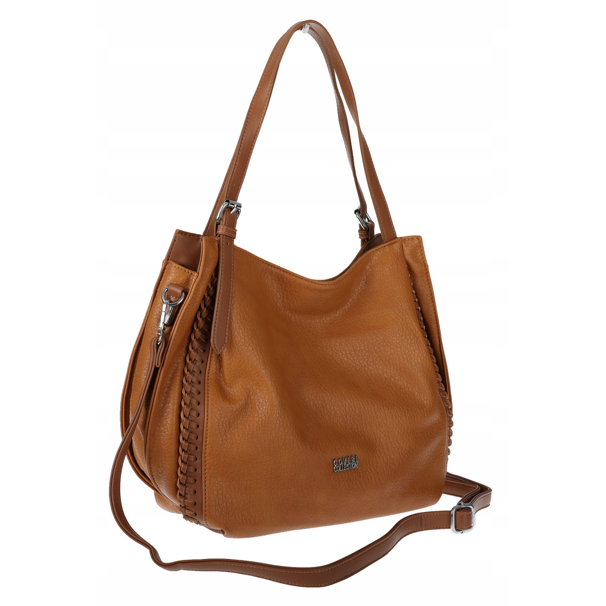 Torebka Damska Listonoszka Modna Duża A4 Torba Shopper Worek 6702 Brązowa