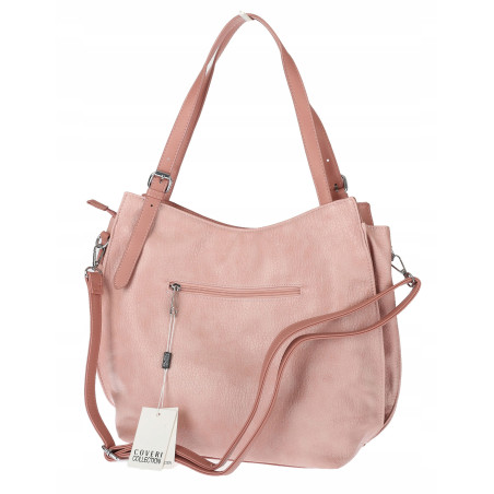 Torebka Damska Listonoszka Modna Duża A4 Torba Shopper Worek 6702 Różowa