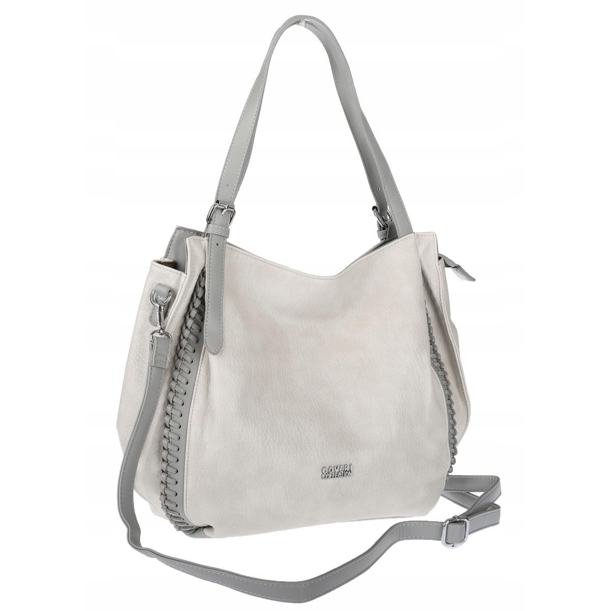 Torebka Damska Listonoszka Modna Duża A4 Torba Shopper Worek 6702 Szara