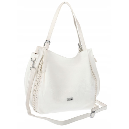Torebka Damska Listonoszka Modna Duża A4 Torba Shopper Worek 6702 Biała