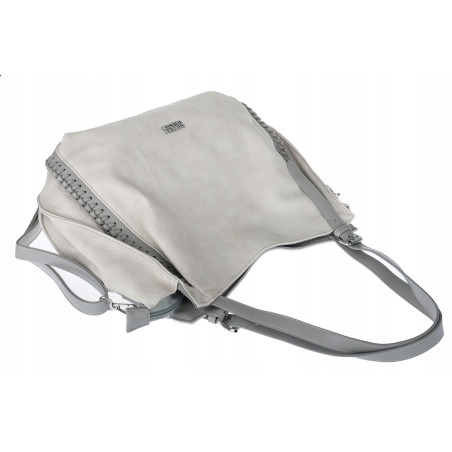 Torebka Damska Listonoszka Modna Duża A4 Torba Shopper Worek 6702 Szara