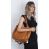 Torebka Damska Listonoszka Modna Duża A4 Torba Shopper Worek 6702 Brązowa