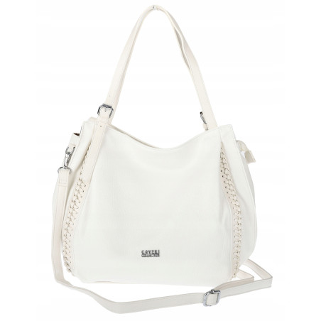 Torebka Damska Listonoszka Modna Duża A4 Torba Shopper Worek 6702 Biała