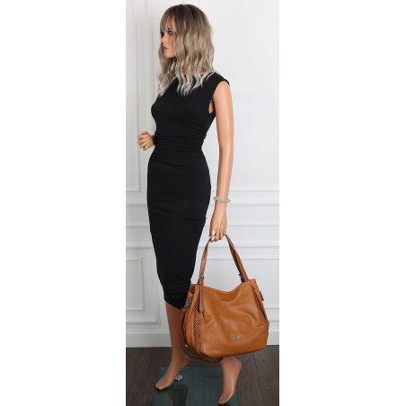 Torebka Damska Listonoszka Modna Duża A4 Torba Shopper Worek 6702 Brązowa