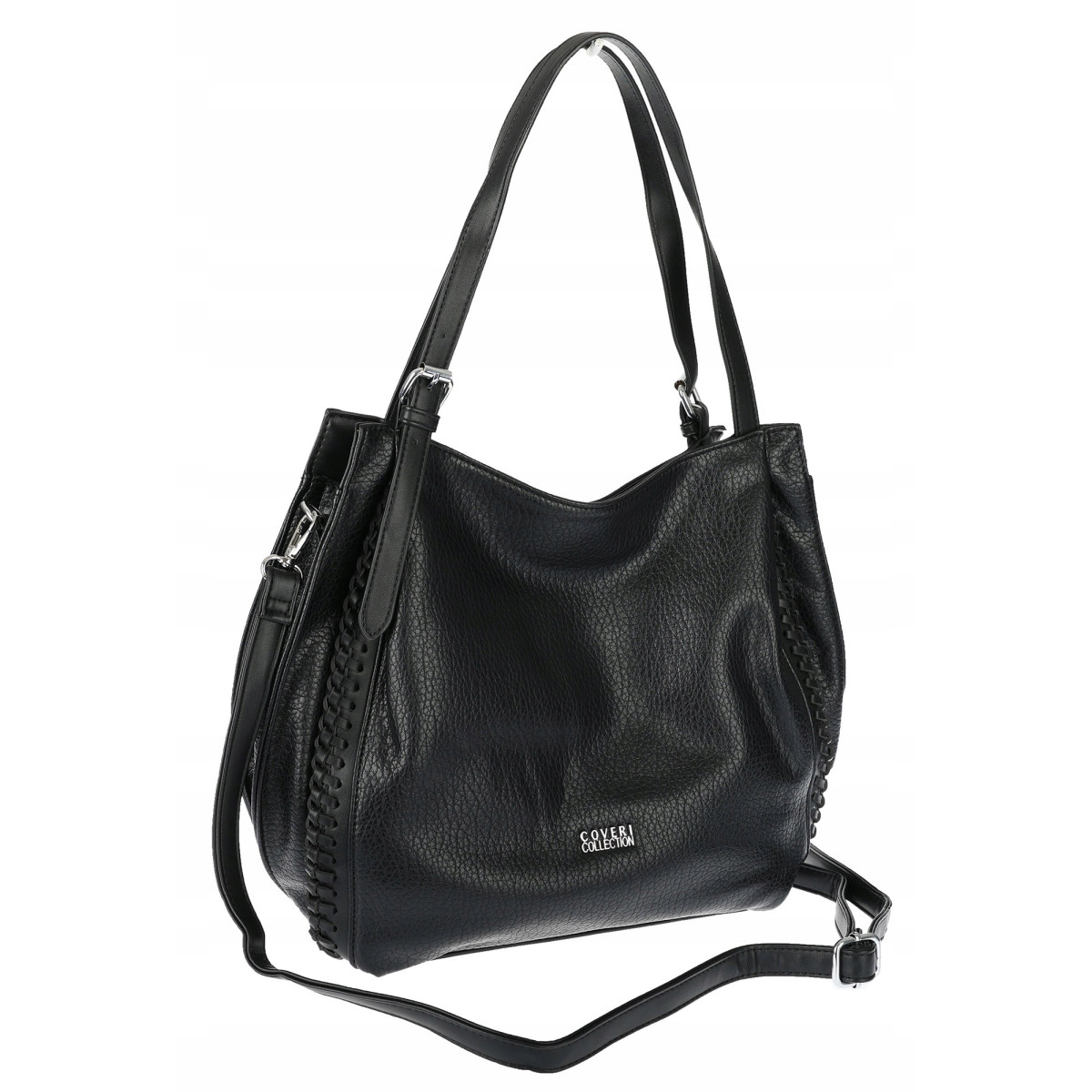 Torebka Damska Listonoszka Modna Duża A4 Torba Shopper Worek 6702 Czarna