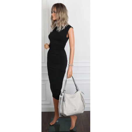 Torebka Damska Listonoszka Modna Duża A4 Torba Shopper Worek 6702 Szara