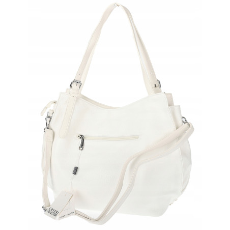 Torebka Damska Listonoszka Modna Duża A4 Torba Shopper Worek 6702 Biała