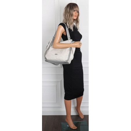 Torebka Damska Listonoszka Modna Duża A4 Torba Shopper Worek 6702 Szara