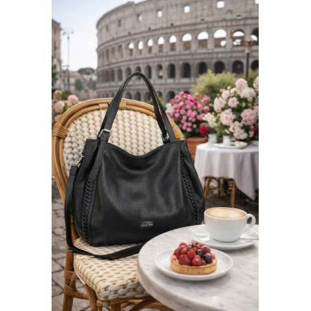 Torebka Damska Listonoszka Modna Duża A4 Torba Shopper Worek 6702 Czarna