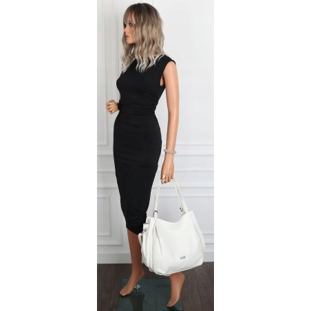 Torebka Damska Listonoszka Modna Duża A4 Torba Shopper Worek 6702 Biała