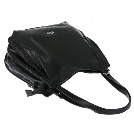 Torebka Damska Listonoszka Modna Duża A4 Torba Shopper Worek 6702 Czarna