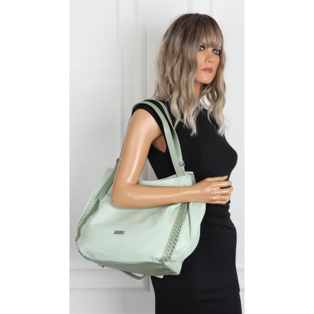 Torebka Damska Listonoszka Modna Duża A4 Torba Shopper Worek 6702 Zielona