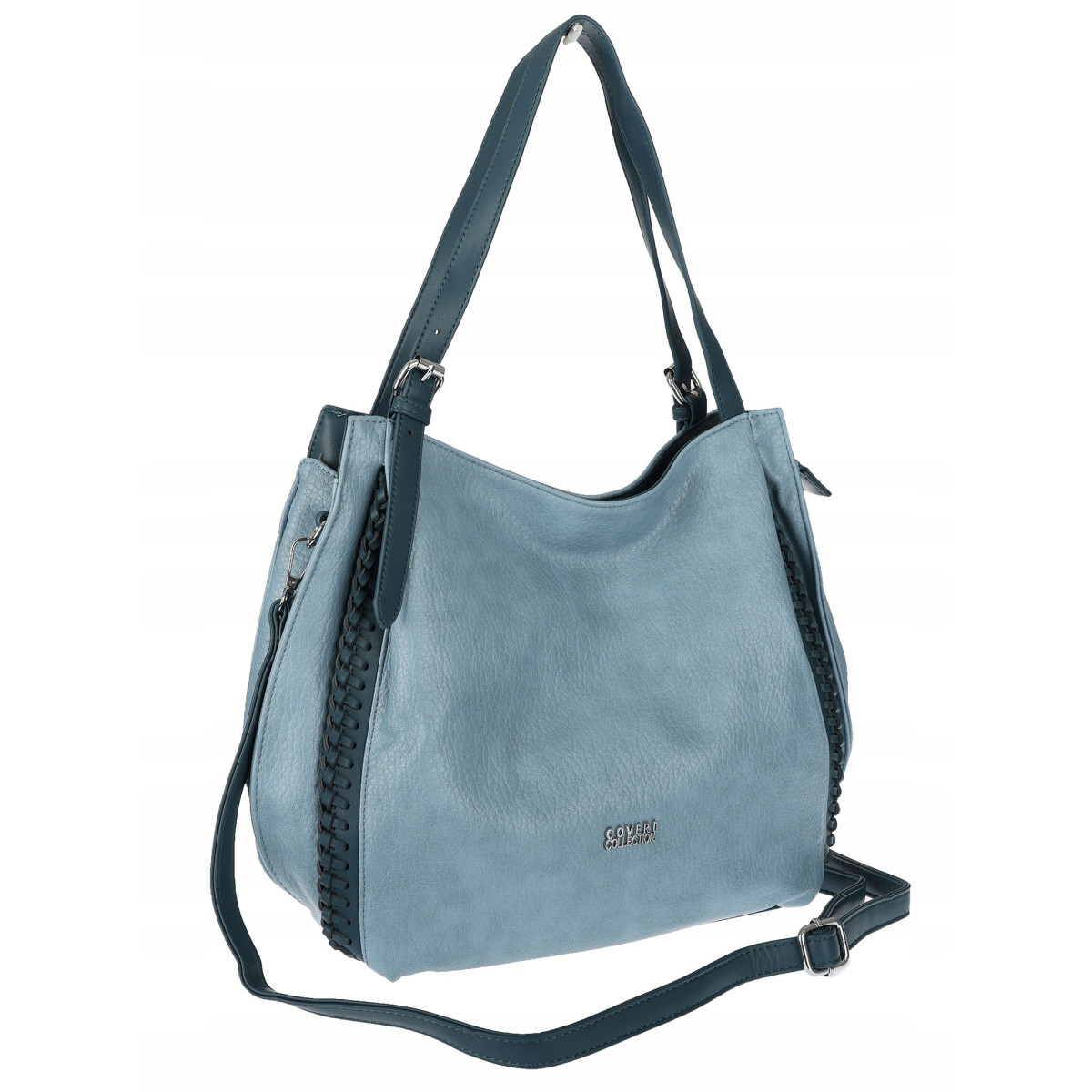 Torebka Damska Listonoszka Modna Duża Torba Shopper Worek 6702 Niebieska