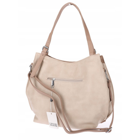 Torebka Damska Listonoszka Modna Duża A4 Torba Shopper Worek 6702 Beżowa