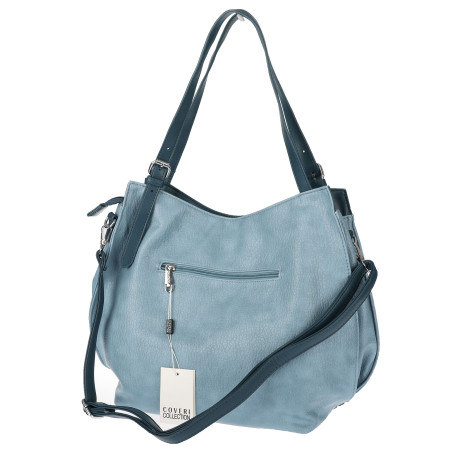 Torebka Damska Listonoszka Modna Duża Torba Shopper Worek 6702 Niebieska