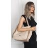 Torebka Damska Listonoszka Modna Duża A4 Torba Shopper Worek 6702 Beżowa