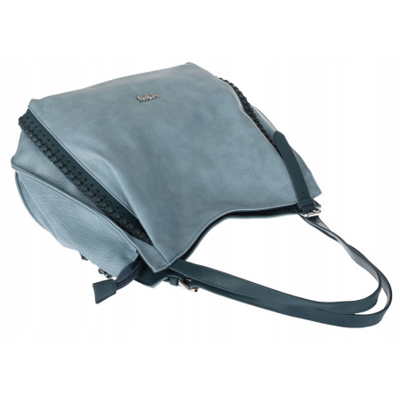 Torebka Damska Listonoszka Modna Duża Torba Shopper Worek 6702 Niebieska