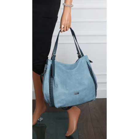 Torebka Damska Listonoszka Modna Duża Torba Shopper Worek 6702 Niebieska