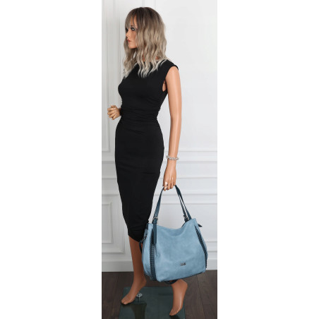 Torebka Damska Listonoszka Modna Duża Torba Shopper Worek 6702 Niebieska