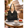 Torebka Damska Shopper Modna Pojemna A4 Torba na Ramię Pasek CH3357 Czarna
