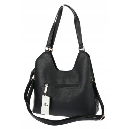 Torebka Damska Shopper Modna Pojemna A4 Torba na Ramię Pasek CH3357 Czarna