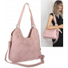 Torebka Damska Shopper Modna Pojemna A4 Torba na Ramię Pasek CH3357 Różowa