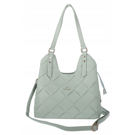 Torebka Damska Shopper Modna Pojemna A4 Torba na Ramię Pasek CH3357 Zielona