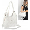 Torebka Damska Shopper Modna Pojemna A4 Torba na Ramię Pasek CH3357 Biała