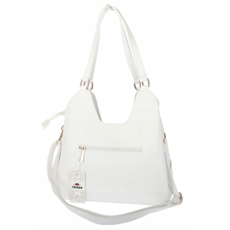 Torebka Damska Shopper Modna Pojemna A4 Torba na Ramię Pasek CH3357 Biała