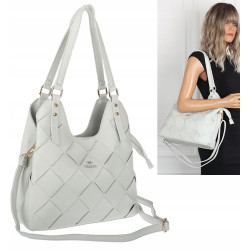 Torebka Damska Shopper Modna Pojemna A4 Torba na Ramię Pasek CH3357 Szara