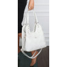 Torebka Damska Shopper Modna Pojemna A4 Torba na Ramię Pasek CH3357 Biała